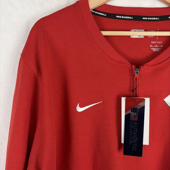 2025 Cincinnati Reds Nike Team Issued Quarter Zip Pullover Size 3XL Red NWT - Picture 3 of 6